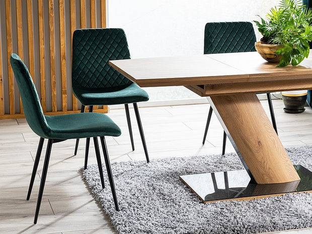 Esszimmerstuhl mit Samtstoff Irinane Grün (4)