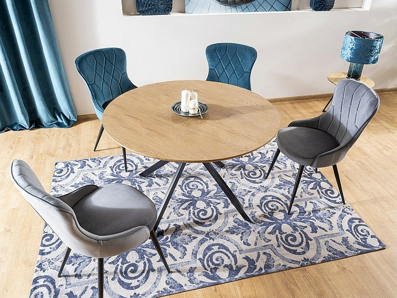 Esszimmerstuhl mit Samtstoff Lester Grau (4)