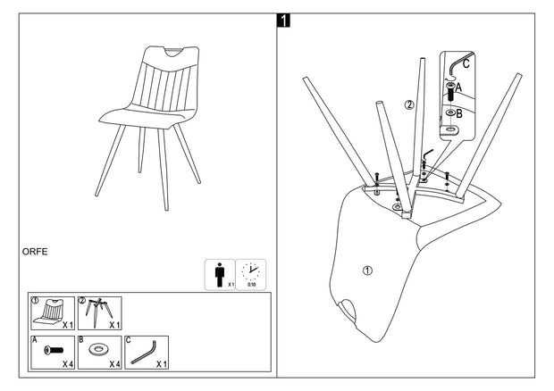Esszimmerstuhl mit Stoff Ortega Grau (3)