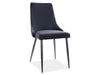 Esszimmerstuhl mit Samtstoff Pirro B Schwarz
