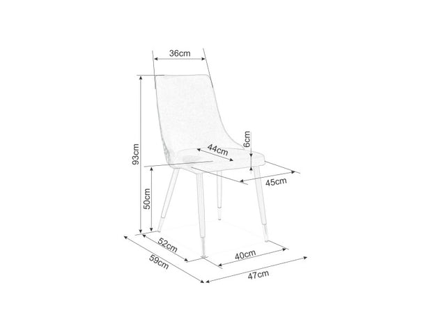 Esszimmerstuhl mit Samtstoff Pirro B Schwarz (2)