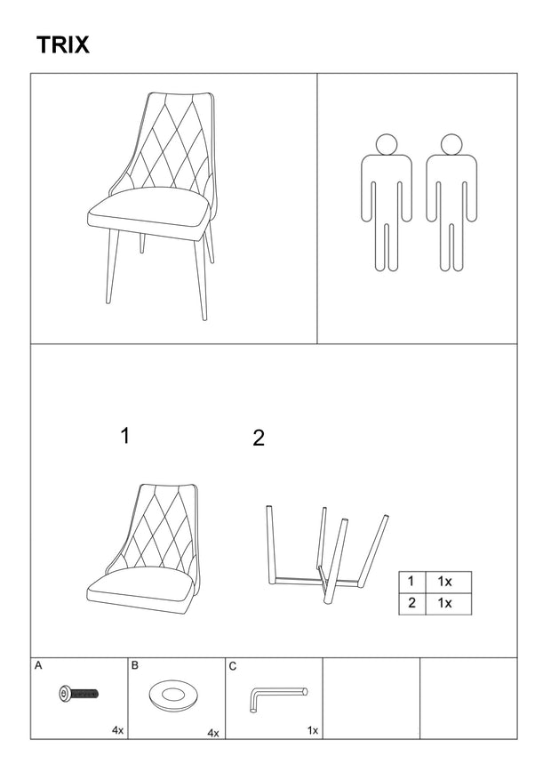 Esszimmerstuhl mit Samtstoff Trisha B Blau (2)