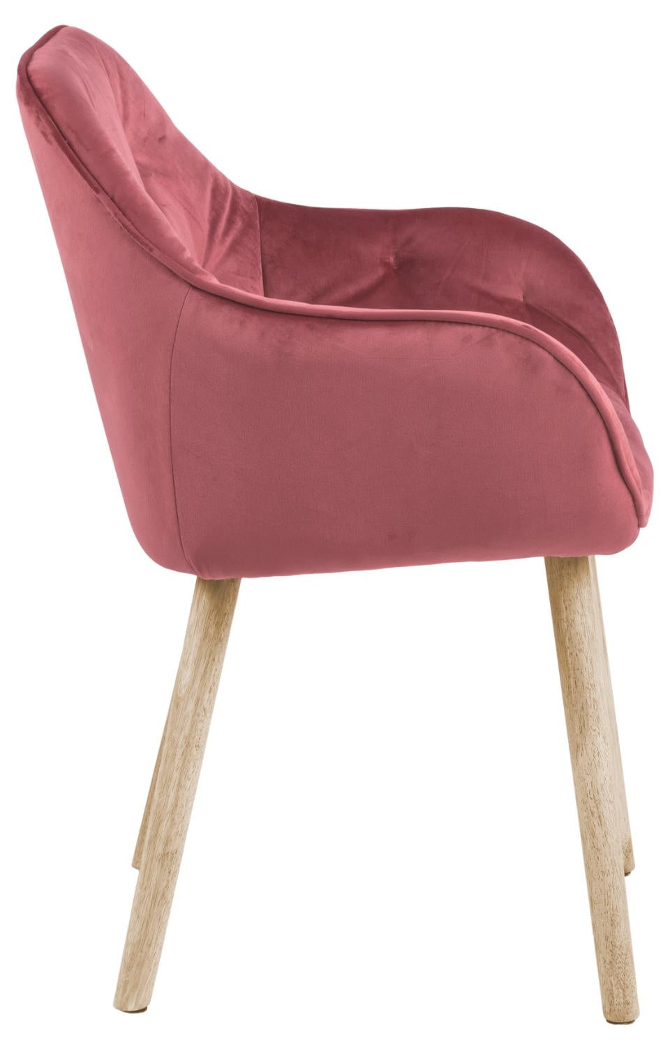 Esszimmerstuhl 2er Set mit Samtstoff Brooke Rosa (3)