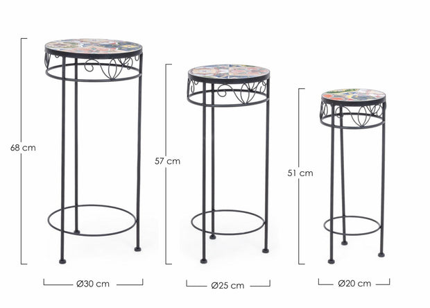 Blumenständern 3er Set Paloma round Mehrfarben (4)