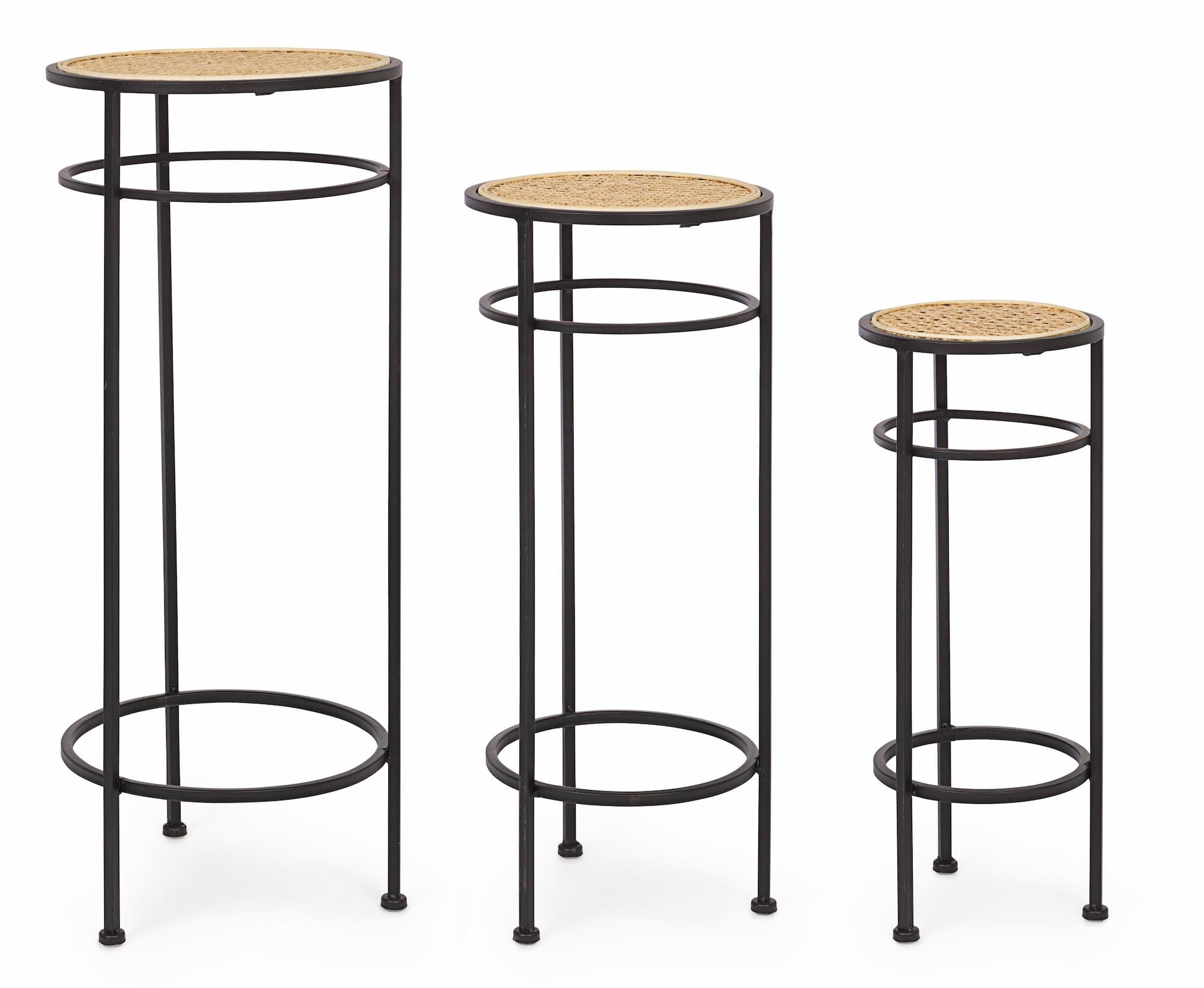 Beistelltisch 3er Set Elyot Round Natürlich