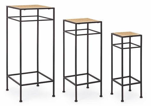 Beistelltisch 3er Set Elyot Square Natürlich