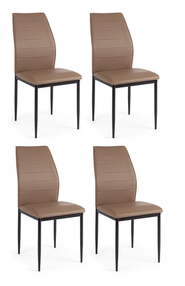 Esszimmerstuhl 4er Set Raisa Braun