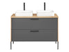 Unterschrank mit Doppelwaschbecken 120 cm, Madera Graphit (1)