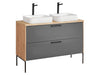 Unterschrank mit Doppelwaschbecken 120 cm, Madera Graphit
