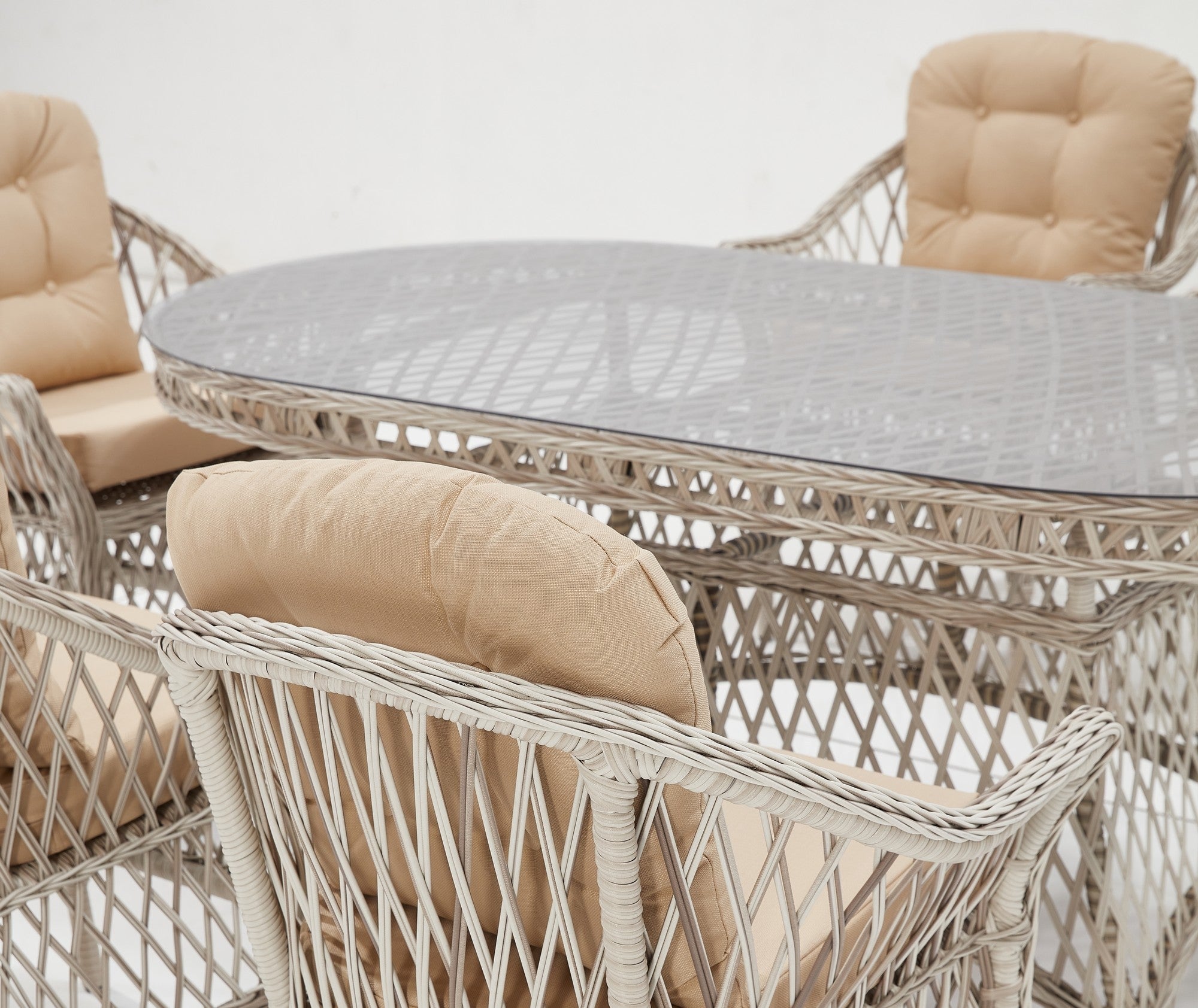 Gartenmöbel Set 6-Sitzer Nova Creme (8)