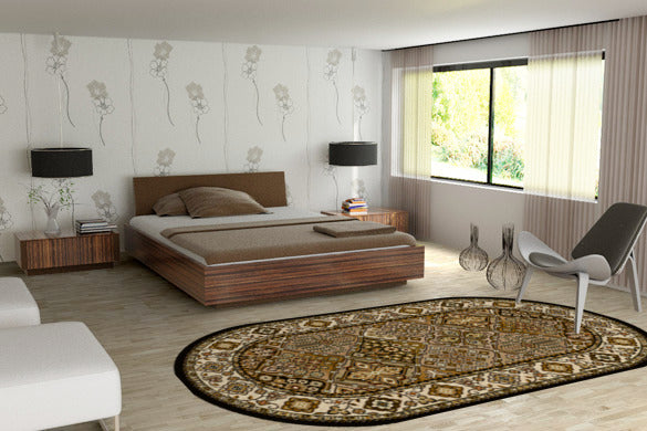 Teppich Wilton Bergenia Oval Grün (1)