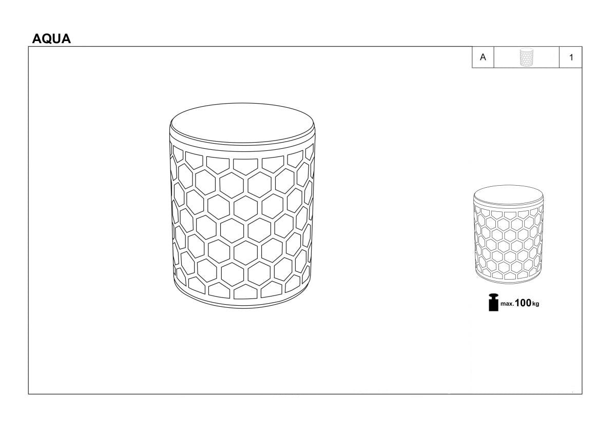 Pouf mit Samtstoff Aquarius Rosa (5)