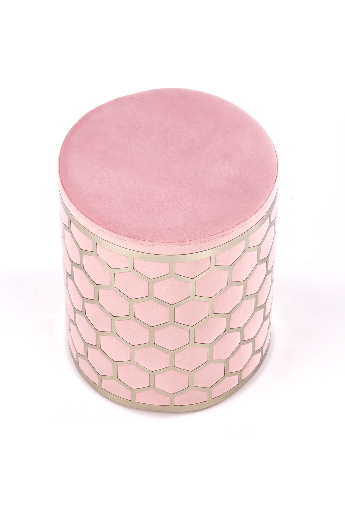 Pouf mit Samtstoff Aquarius Rosa (1)