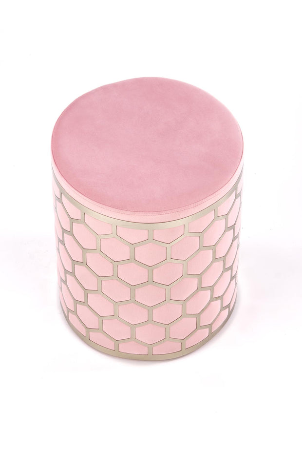Pouf mit Samtstoff Aquarius Rosa (1)